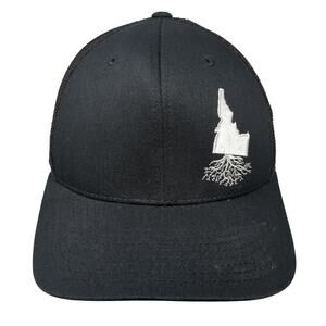 Idaho Tree WYR Clothing Fitted Trucker Hat Black One Size Embroidered Flexfit